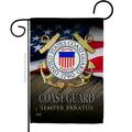 Patio Trasero 13 x 18.5 in. US Coast Guard Semper Paratus Garden Flag w/Armed Forces Double-Sided Vertical Flags PA3904362